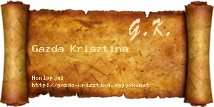 Gazda Krisztina névjegykártya